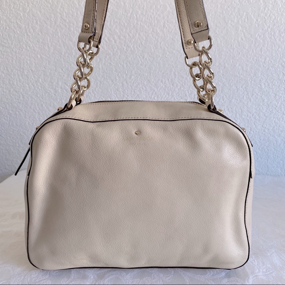 Kate spade beige chain strap leather bag